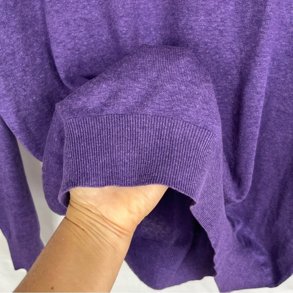 BANANA REPUBLIC Men's Purple Silk Linen Blend V-Neck Sweater Preppy Casual Large